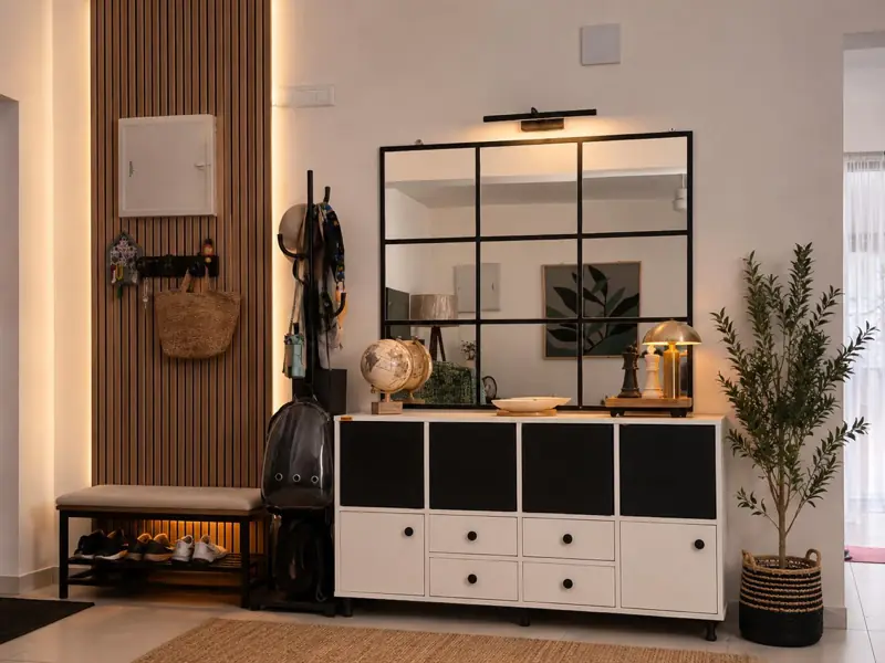 Styled entryway interior by SpaceRevive Interiors